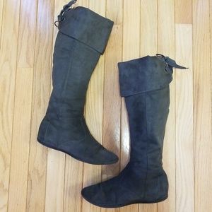 Madden Girl grey suede boots